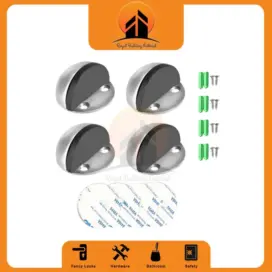 Protection Door Stopper Holder 44mm Dia. Stainless Steel Door Stops Rubber Door Stopper for House Room Doorstop
