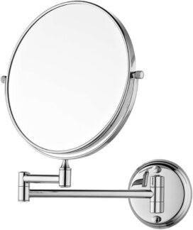 Stainless Steel Bathroom magnifying mirror - silver color
