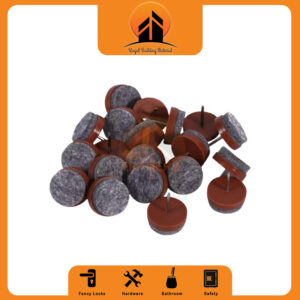 12pcs Brown DIY Chair Table Furniture Feet Legs Tile Felt Pad Floor Protector Glides Slide Skid No-noise Nail-On