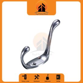 1Piece Coat Double Hooks Hat Garment Clothes Robe Holder Bedroom Door Wall Mounted Hangers