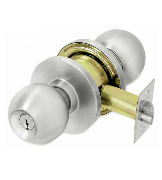 Stainless Steel Round Lever Handle Knob Door Entry Lock Bedroom Mortise Lock