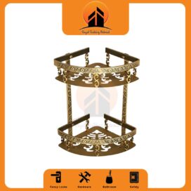 Nail Free Bathroom Shelves 2 Layer Antique Metal Shower Corner Shelf Wall Mount Shampoo Storage Shelf