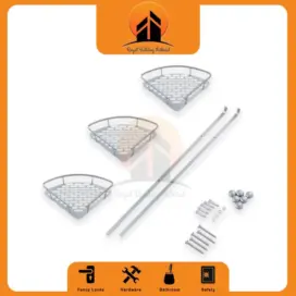 Multipurpose bathroom corner - white color - stainless steel