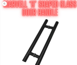‘H’ Shaped Black Glass Door Handle