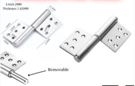 Rotating Flag Stainless Steel Hinge 5” (1.65mm Thick, Removable Pin, Heavy Duty Design)