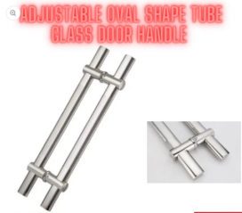 Adjustable Oval Pipe Shaped Glass Door Handle
