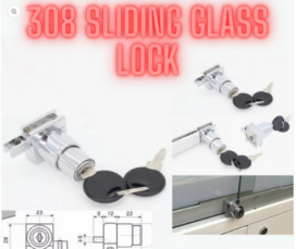308 Sliding ‘H’ Glass Cabinet Lock