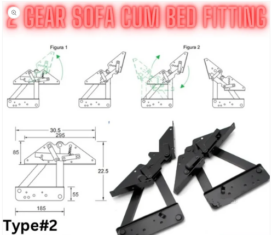 2 Gear Sofa Cum Bed Fitting Type#2