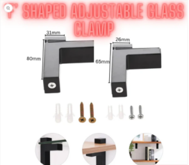 ‘F’ Shaped Adjustable Shelf Support Glass Clamp