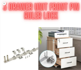 3 Drawer Unit Front Pin Drawer Lock