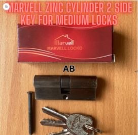 2 Side Key Zinc Alloy Cylinder with 3 Iron Plain Keys For Medium Size Lock Body
