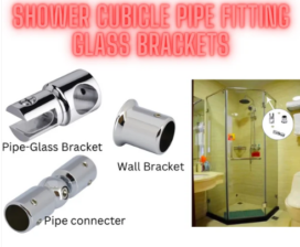 Shower Cubicle Pipe Fitting Glass Bracket