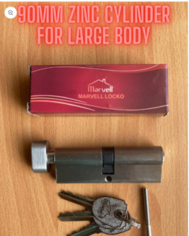 90mm Zinc Alloy Cylinder With 3 Plain Iron Keys For Large Lock Body