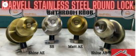Round Lock Stainless Steel 800 series - Entrance & Bathroom Knob