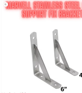 Stainless Steel Shelf Support Fix Bracket (Light)