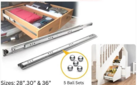 Heavy Duty Drawer Slide For Long Drawers 76gm/inch