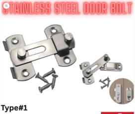 Marvell Stainless Steel Door Bolt Type #1 – Heavy Duty Door Safety Latch