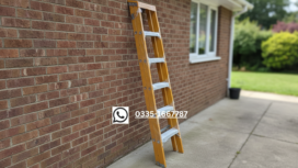 5-Step Lightweight Stainless Steel Folding Ladder with Safety Handrail