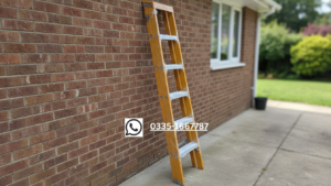 5-Step Lightweight Stainless Steel Folding Ladder with Safety Handrail