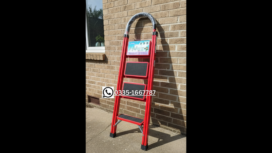 Premium Folding Step Ladder with Safety Handle and Wide Treads