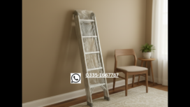 5-Step Lightweight Aluminum Folding Household Ladder with Safety Handrail