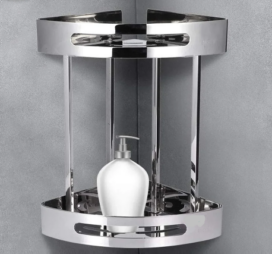 2-Layer Stainless Steel Bathroom Corner shelf (Silver)