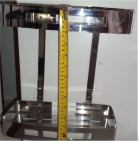 2 Layers Square 304 Stainless Steel Bathroom Shelf Rack (Sliver)