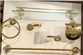 Crystal Stainless steel 6 pcs bathroom set